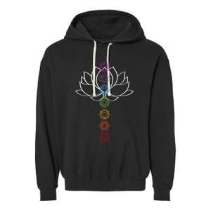 Spiritual Zen Lotus Flower Chakras Aligned Yoga Lover Gift Garment-Dyed Fleece Hoodie