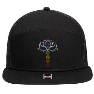 Spiritual Zen Lotus Flower Chakras Aligned Yoga Lover Gift 7 Panel Mesh Trucker Snapback Hat