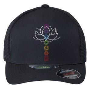 Spiritual Zen Lotus Flower Chakras Aligned Yoga Lover Gift Flexfit Unipanel Trucker Cap