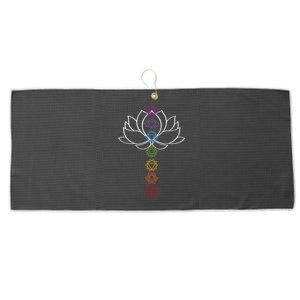 Spiritual Zen Lotus Flower Chakras Aligned Yoga Lover Gift Large Microfiber Waffle Golf Towel