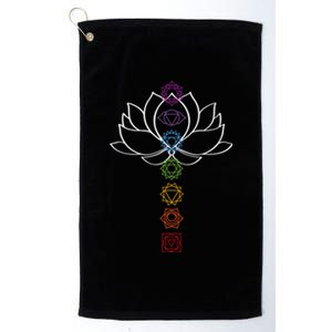 Spiritual Zen Lotus Flower Chakras Aligned Yoga Lover Gift Platinum Collection Golf Towel