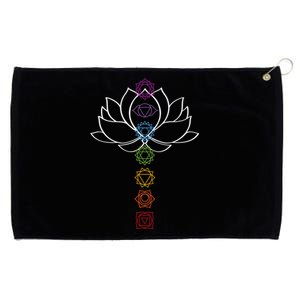 Spiritual Zen Lotus Flower Chakras Aligned Yoga Lover Gift Grommeted Golf Towel