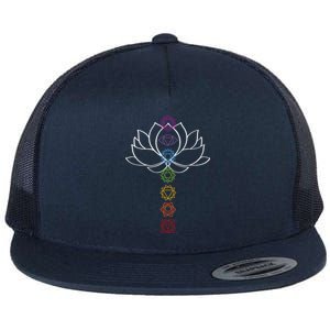 Spiritual Zen Lotus Flower Chakras Aligned Yoga Lover Gift Flat Bill Trucker Hat