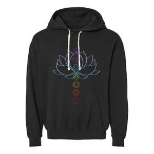 Spiritual Zen Lotus Flower Chakras Aligned Yoga Lover Garment-Dyed Fleece Hoodie