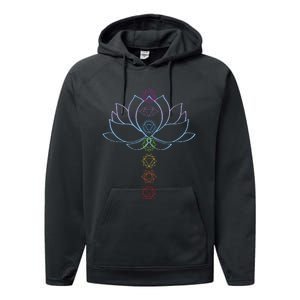 Spiritual Zen Lotus Flower Chakras Aligned Yoga Lover Performance Fleece Hoodie