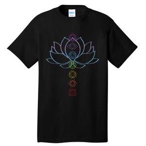 Spiritual Zen Lotus Flower Chakras Aligned Yoga Lover Tall T-Shirt