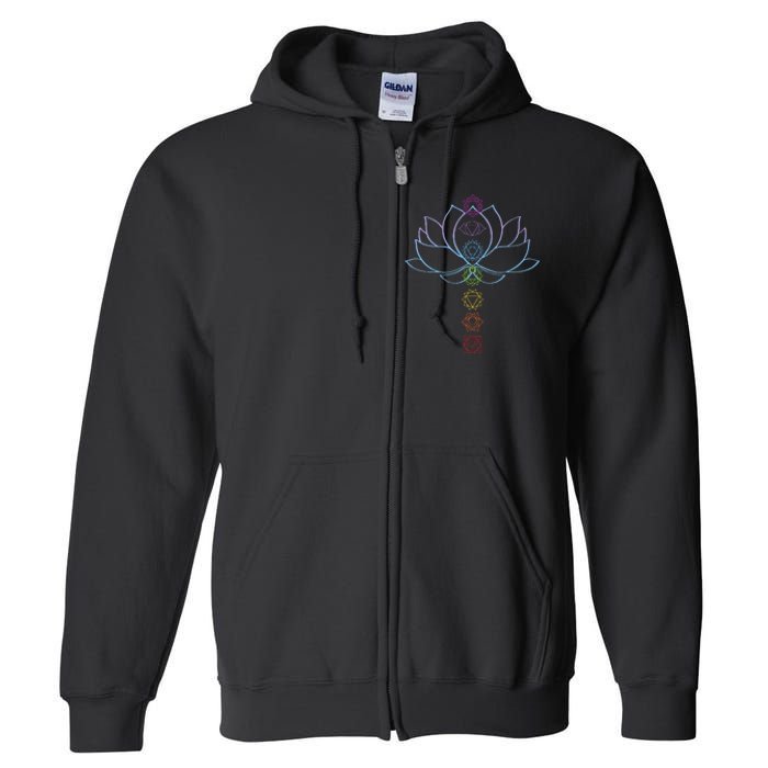 Spiritual Zen Lotus Flower Chakras Aligned Yoga Lover Full Zip Hoodie