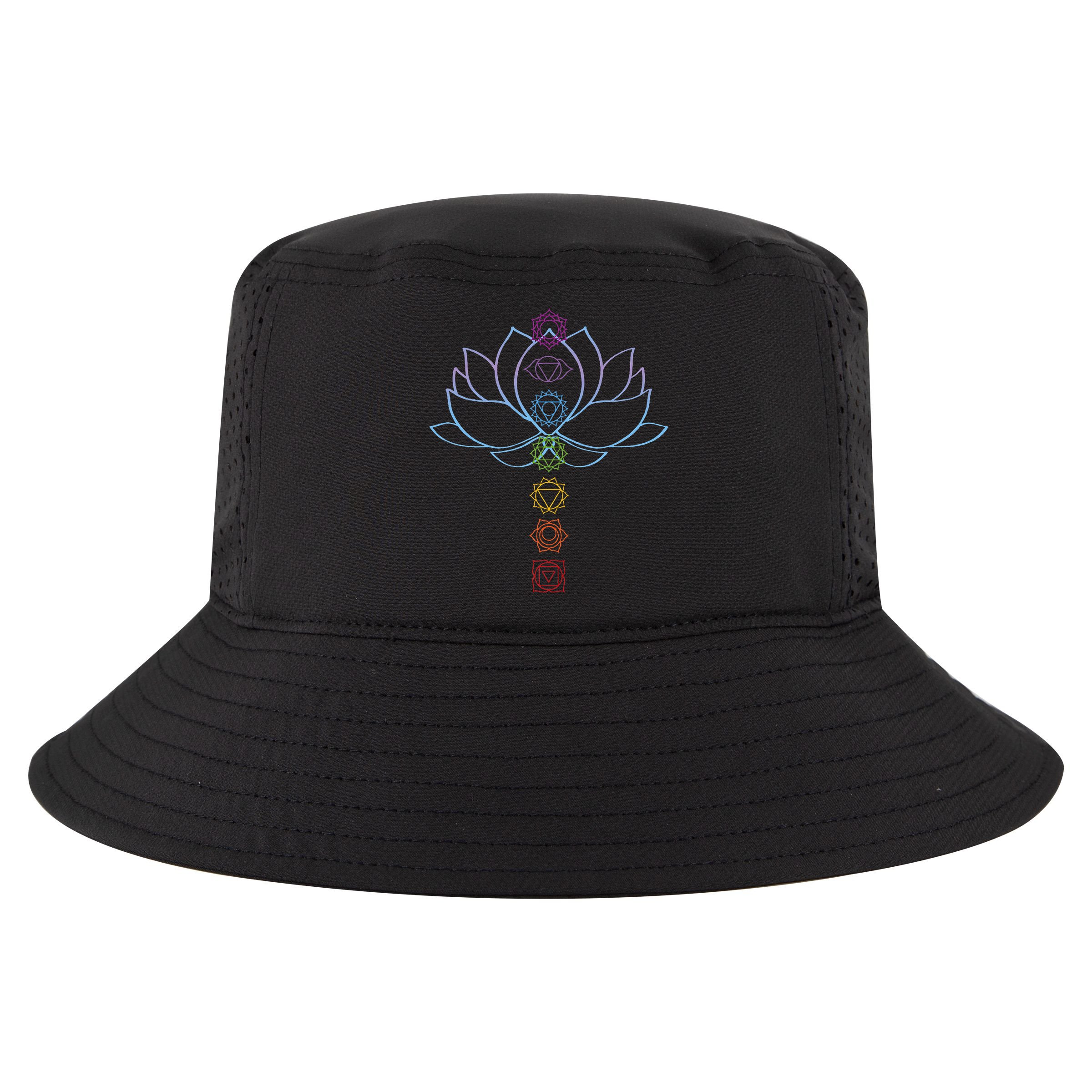 Spiritual Zen Lotus Flower Chakras Aligned Yoga Cool Comfort Performance Bucket Hat