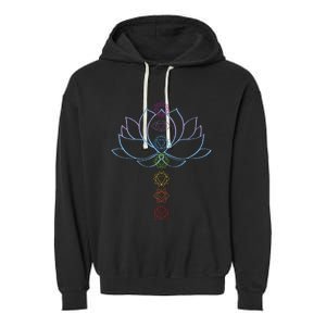 Spiritual Zen Lotus Flower Chakras Aligned Yoga Garment-Dyed Fleece Hoodie