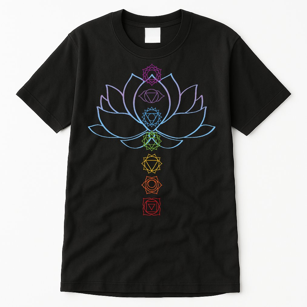 Spiritual Zen Lotus Flower Chakras Aligned Yoga Tall T-Shirt