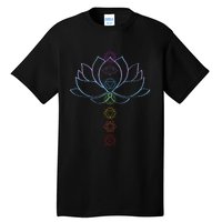 Spiritual Zen Lotus Flower Chakras Aligned Yoga Tall T-Shirt