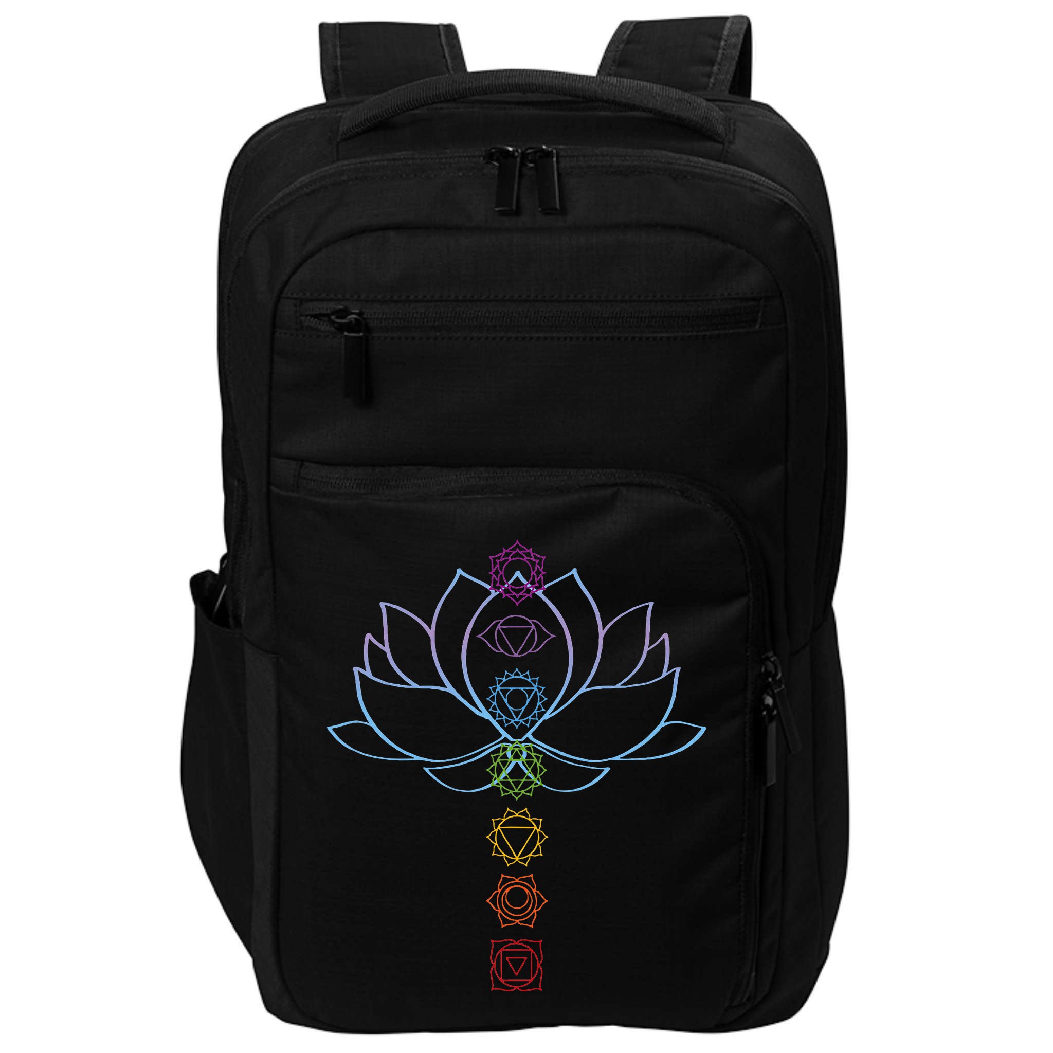 Spiritual Zen Lotus Flower Chakras Aligned Yoga Impact Tech Backpack