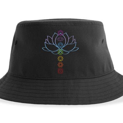 Spiritual Zen Lotus Flower Chakras Aligned Yoga Sustainable Bucket Hat