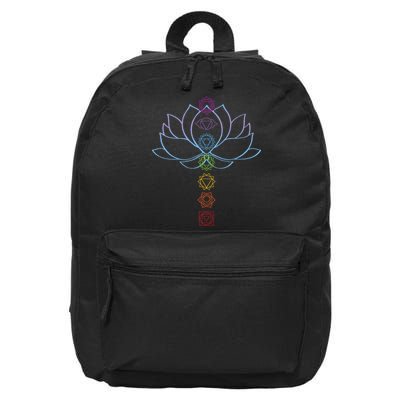Spiritual Zen Lotus Flower Chakras Aligned Yoga 16 in Basic Backpack