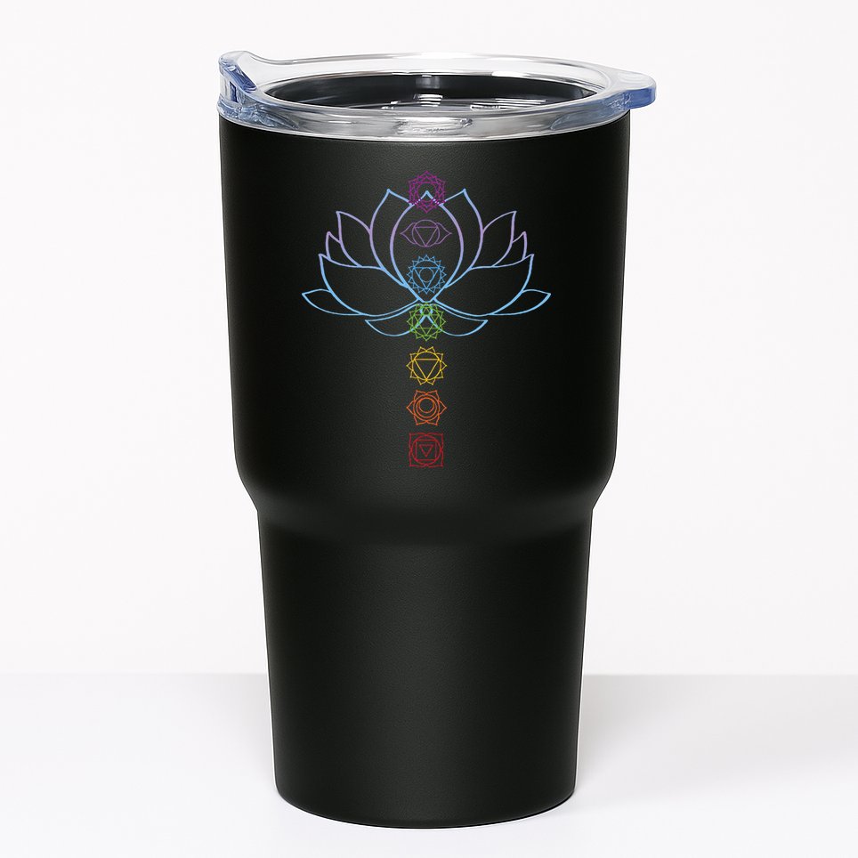 Spiritual Zen Lotus Flower Chakras Aligned Yoga Tumbler