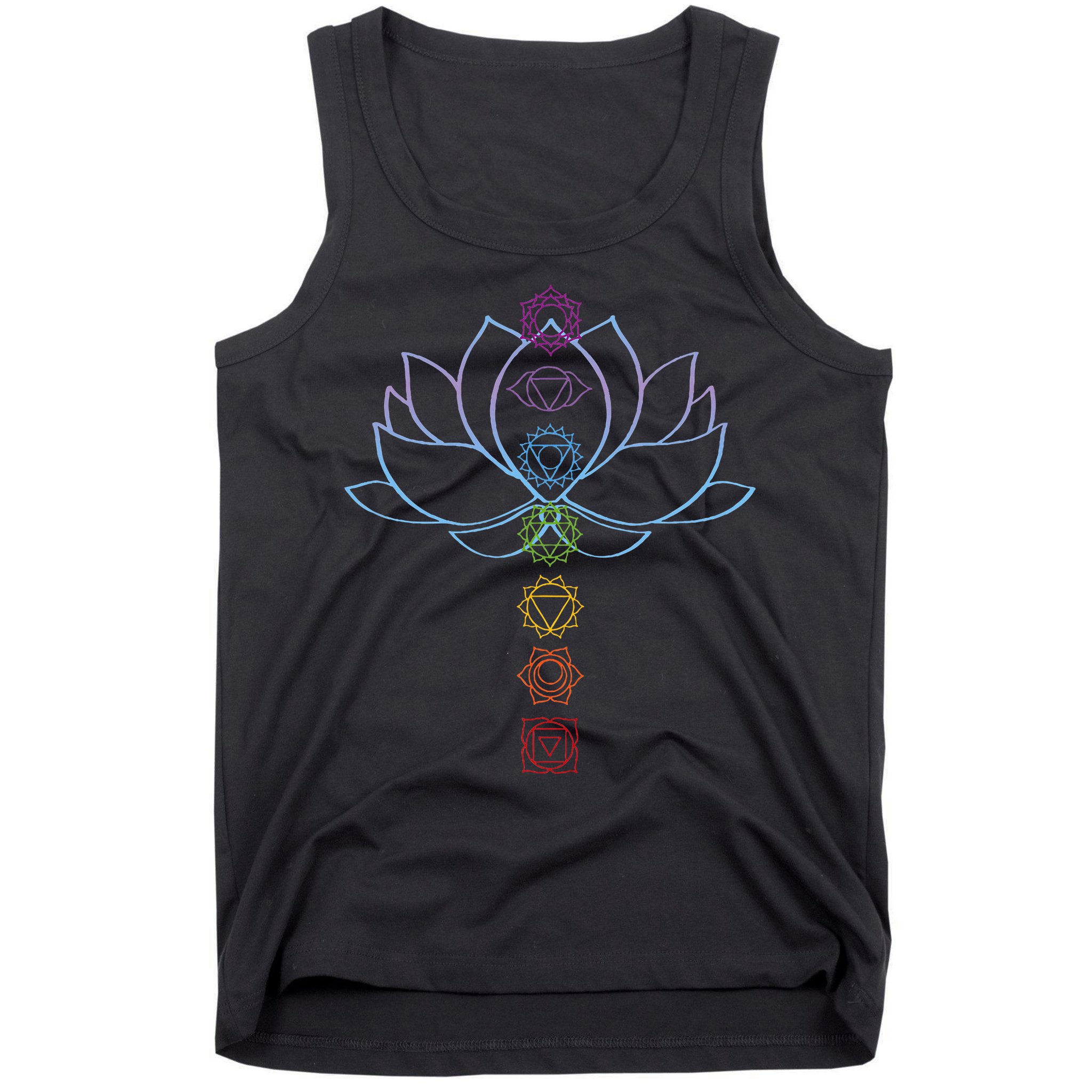 Spiritual Zen Lotus Flower Chakras Aligned Yoga Tank Top