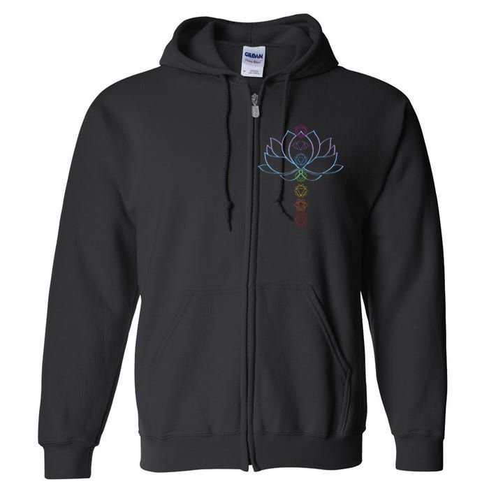 Spiritual Zen Lotus Flower Chakras Aligned Yoga Full Zip Hoodie