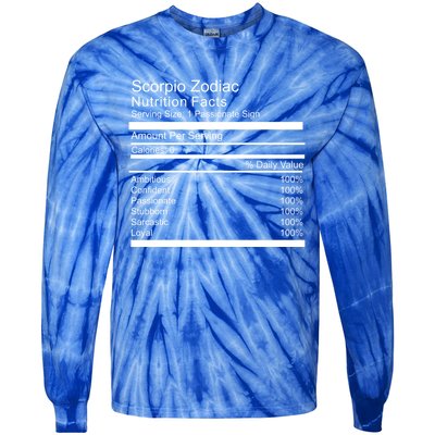 Scorpio Zodiac Nutrition Facts Scorpio Birthday Cool Gift Tie-Dye Long Sleeve Shirt