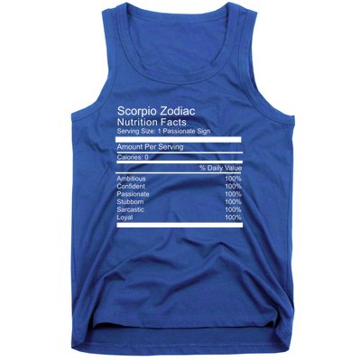 Scorpio Zodiac Nutrition Facts Scorpio Birthday Cool Gift Tank Top