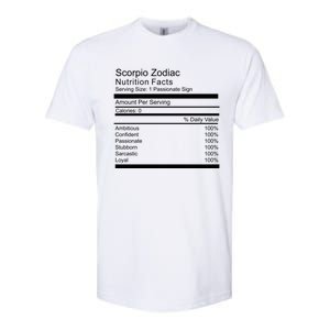 Scorpio Zodiac Nutrition Facts Scorpio Birthday Cool Gift Softstyle CVC T-Shirt