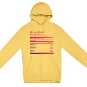 Scorpio Zodiac Nutrition Facts Scorpio Birthday Gift Premium Pullover Hoodie