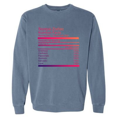 Scorpio Zodiac Nutrition Facts Scorpio Birthday Gift Garment-Dyed Sweatshirt