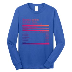 Scorpio Zodiac Nutrition Facts Scorpio Birthday Gift Long Sleeve Shirt