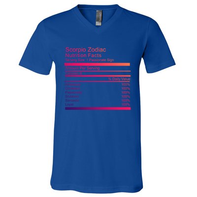 Scorpio Zodiac Nutrition Facts Scorpio Birthday Gift V-Neck T-Shirt