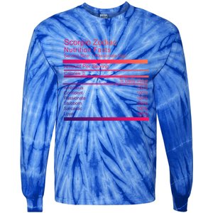 Scorpio Zodiac Nutrition Facts Scorpio Birthday Gift Tie-Dye Long Sleeve Shirt