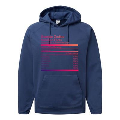 Scorpio Zodiac Nutrition Facts Scorpio Birthday Gift Performance Fleece Hoodie