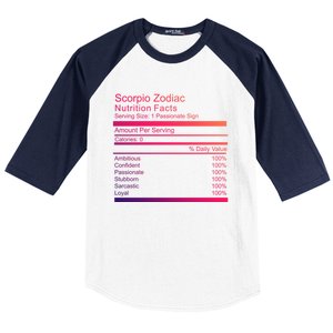 Scorpio Zodiac Nutrition Facts Scorpio Birthday Gift Baseball Sleeve Shirt