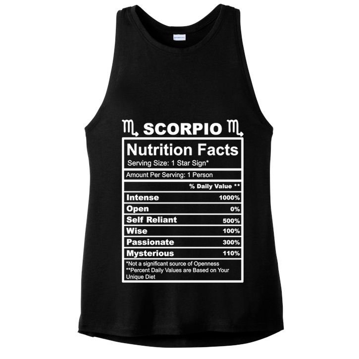 Scorpio Zodiac Nutrition Facts Gift Ladies PosiCharge Tri-Blend Wicking Tank