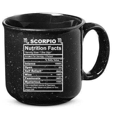 Scorpio Zodiac Nutrition Facts Gift 15oz Campfire Ceramic Mug