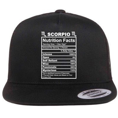 Scorpio Zodiac Nutrition Facts Gift Flatbill Hat