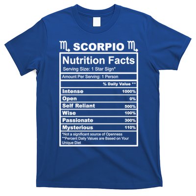 Scorpio Zodiac Nutrition Facts Gift T-Shirt