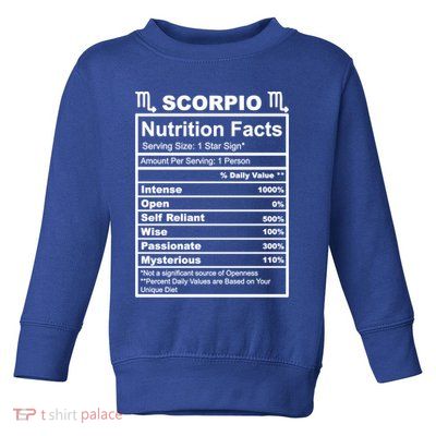 Scorpio Zodiac Nutrition Facts Gift Toddler Sweatshirt