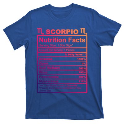 Scorpio Zodiac Nutrition Facts Gift T-Shirt