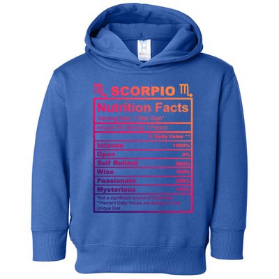 Scorpio Zodiac Nutrition Facts Gift Toddler Hoodie