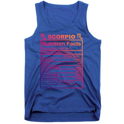 Scorpio Zodiac Nutrition Facts Gift Tank Top