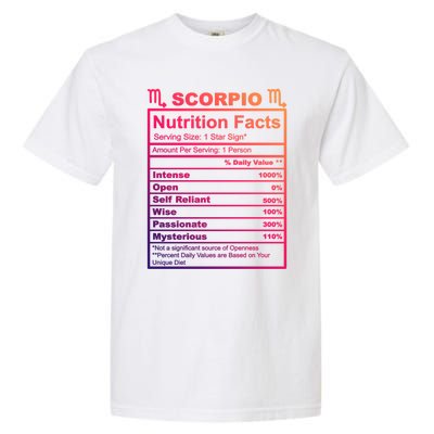 Scorpio Zodiac Nutrition Facts Gift Garment-Dyed Heavyweight T-Shirt