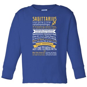 Sagittarius Zodiac Personality Quotes Gift Toddler Long Sleeve Shirt