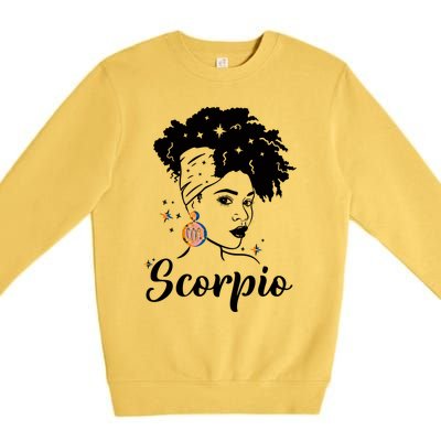 Scorpio Zodiac Pride Queens Are Born Birthday Gift Premium Crewneck Sweatshirt