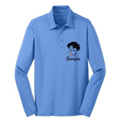 Scorpio Zodiac Pride Queens Are Born Birthday Gift Silk Touch Performance Long Sleeve Polo