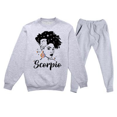 Scorpio Zodiac Pride Queens Are Born Birthday Gift Premium Crewneck Sweatsuit Set