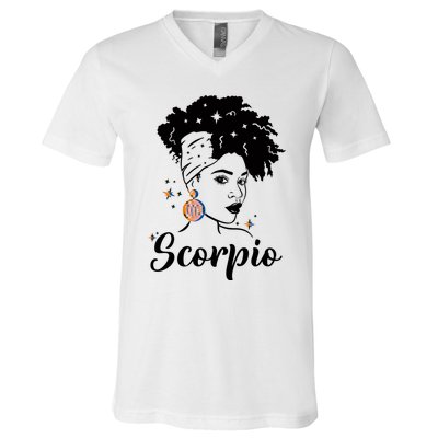 Scorpio Zodiac Pride Queens Are Born Birthday Gift V-Neck T-Shirt