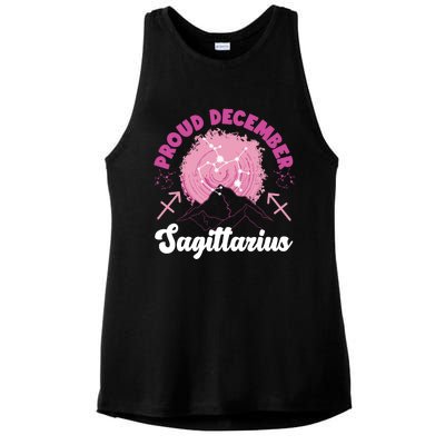 Sagittarius Zodiac: Proud December Sagittarius Gift Ladies PosiCharge Tri-Blend Wicking Tank