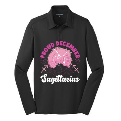 Sagittarius Zodiac: Proud December Sagittarius Gift Silk Touch Performance Long Sleeve Polo