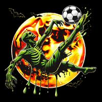 Spooky Zombie Playing Soccer Halloween Costume Cooling Performance Long Sleeve Crew
