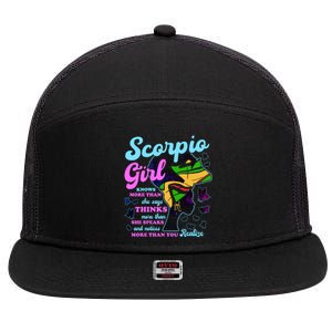 Scorpio Zodiac Proud Melanin Gift 7 Panel Mesh Trucker Snapback Hat