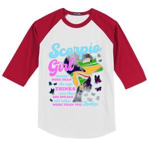 Scorpio Zodiac Proud Melanin Gift Kids Colorblock Raglan Jersey